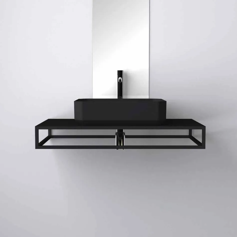 Modern ceramic counter top washbasin made in Italy, Zulimo Viadurini