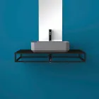 Modern ceramic counter top washbasin made in Italy, Zulimo Viadurini