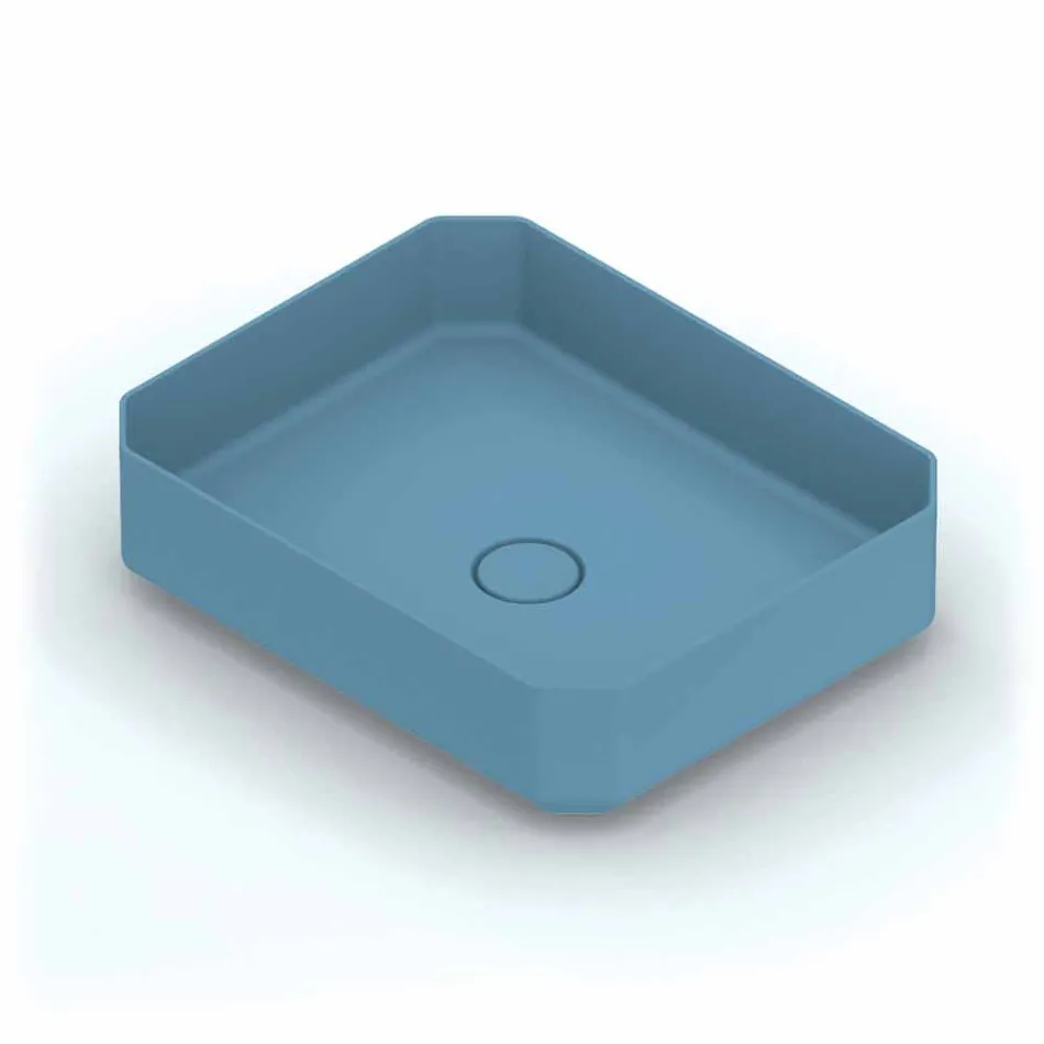 Modern ceramic counter top washbasin made in Italy, Zulimo Viadurini
