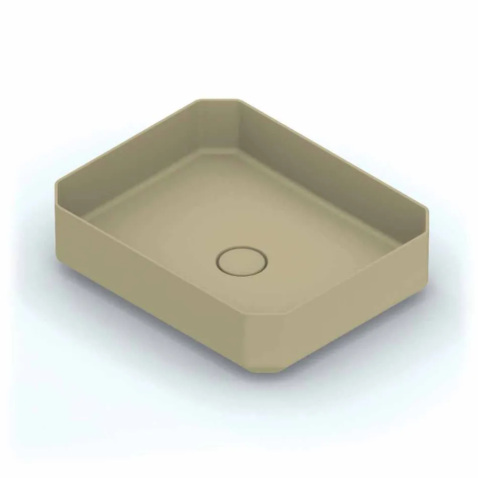 Modern ceramic counter top washbasin made in Italy, Zulimo Viadurini