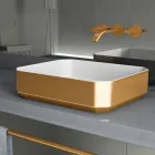 Modern ceramic counter top washbasin made in Italy, Zulimo Viadurini