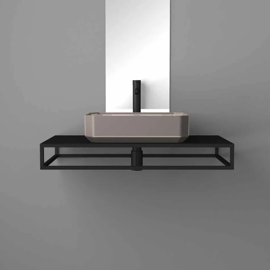 Modern ceramic counter top washbasin made in Italy, Zulimo Viadurini