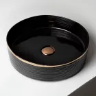 Countertop Sink in Porcelain Stoneware with Enamelled Edge - Vibration Viadurini