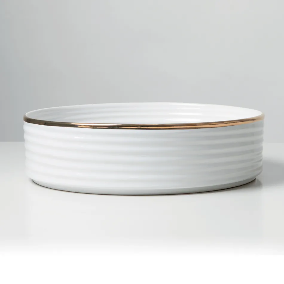 Countertop Sink in Porcelain Stoneware with Enamelled Edge - Vibration Viadurini