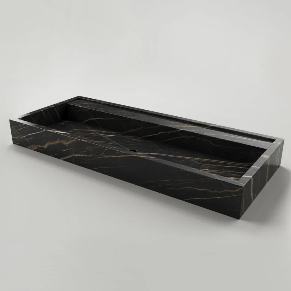Countertop Washbasin in Marble Effect Porcelain Stoneware Made in Italy - Cervia Viadurini