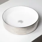 Countertop Washbasin in Wavy Porcelain Stoneware Made in Italy - Vibrazione Viadurini