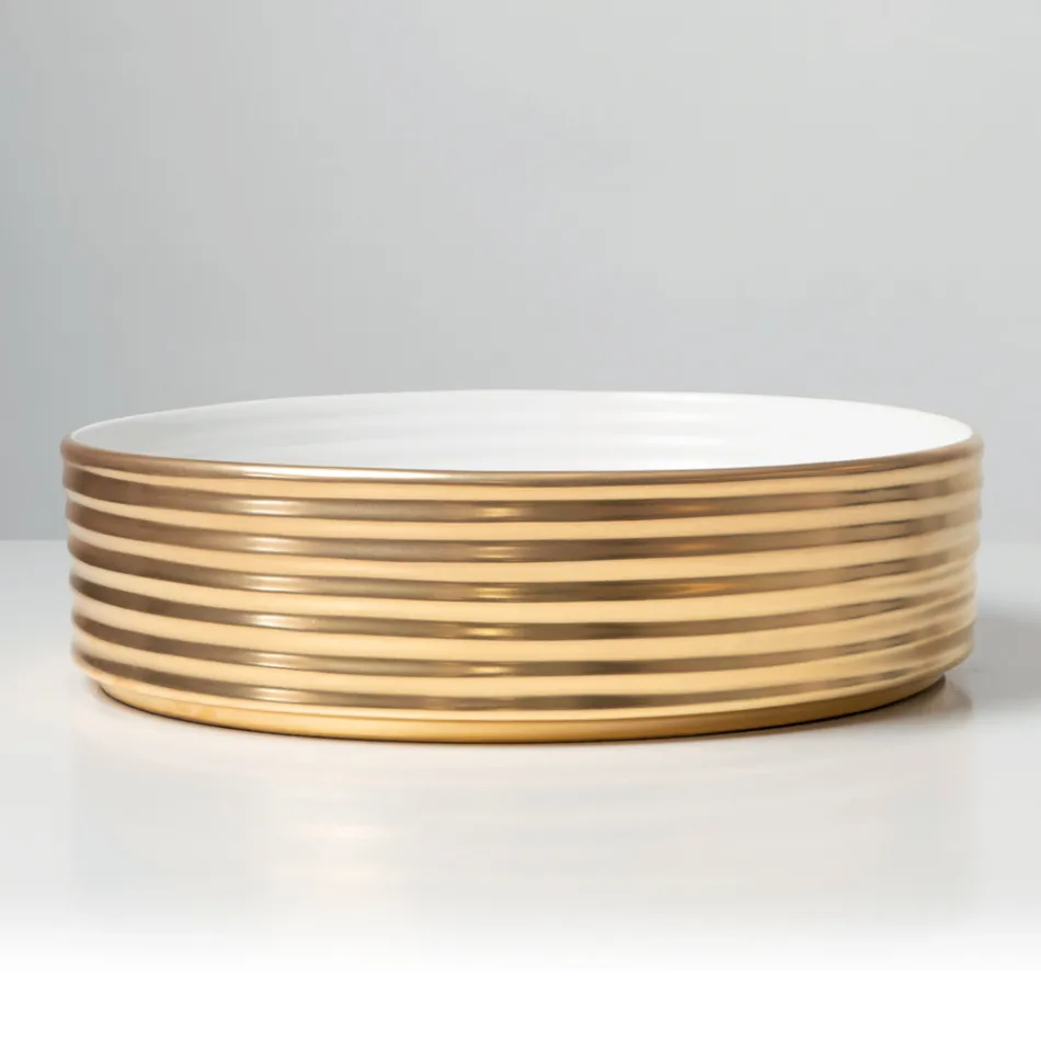 Countertop Washbasin in Wavy Porcelain Stoneware Made in Italy - Vibrazione Viadurini