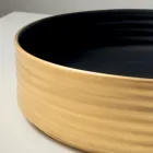 Countertop Washbasin in Wavy Porcelain Stoneware Made in Italy - Vibrazione Viadurini