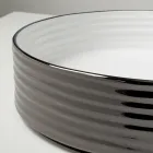 Countertop Washbasin in Wavy Porcelain Stoneware Made in Italy - Vibrazione Viadurini