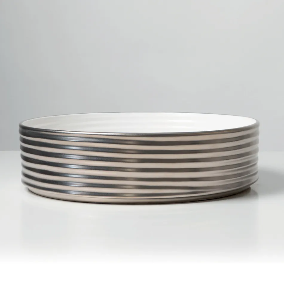 Countertop Washbasin in Wavy Porcelain Stoneware Made in Italy - Vibrazione Viadurini