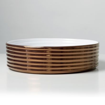 Countertop Washbasin in Wavy Porcelain Stoneware Made in Italy - Vibrazione Viadurini