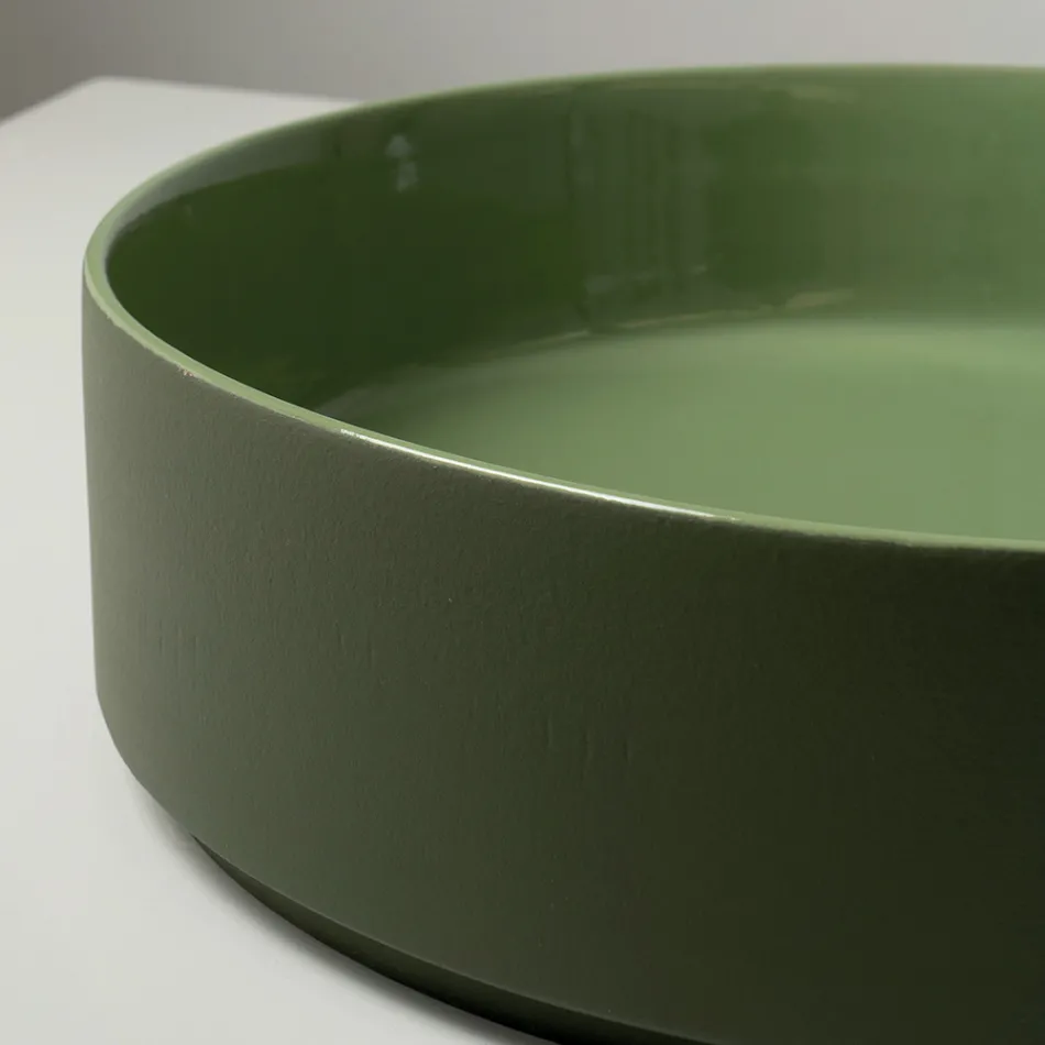 Halo Hand-Turned Porcelain Stoneware Countertop Washbasin Made in Italy Viadurini