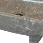 Washbasin in natural gray stone Iria, one piece Viadurini