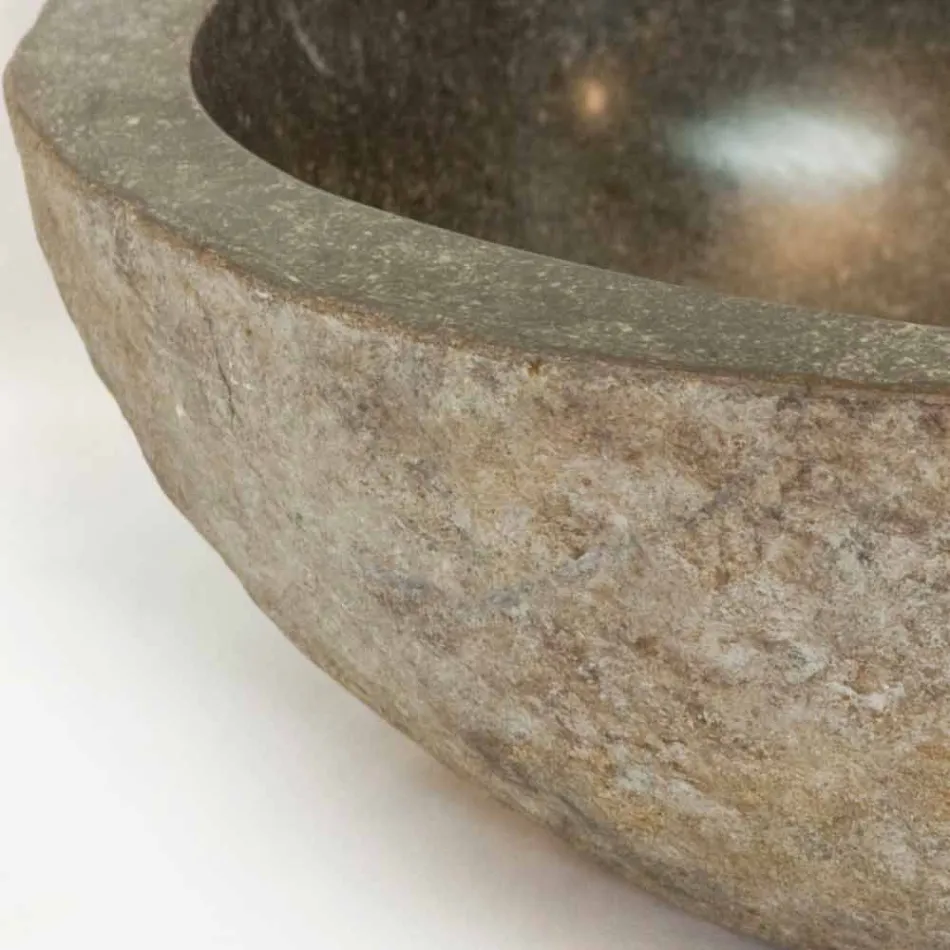 Washbasin Natural stone Kai, one piece Viadurini
