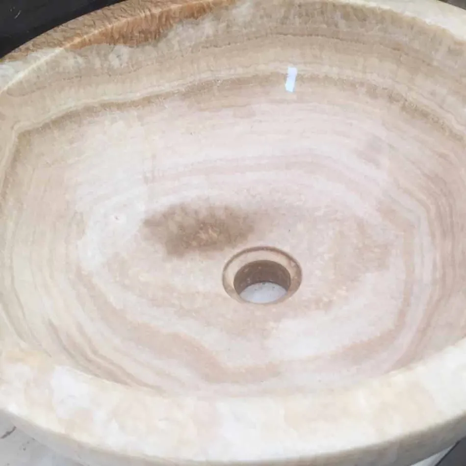 washbasin in natural stone, one piece, Ana Viadurini