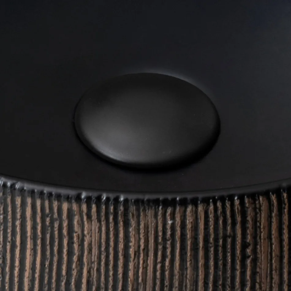 Balance Hand-Stripped Natural Red Earth Countertop Washbasin Viadurini