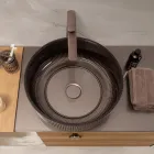 Countertop Sink in Resin-Coated and Painted Venetian Glass - Excelsior Viadurini