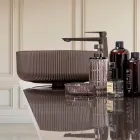 Countertop Sink in Resin-Coated and Painted Venetian Glass - Excelsior Viadurini