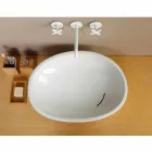 Design inclined ceramic washbasin made in Italy Glossy Viadurini