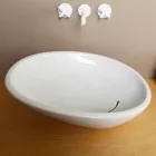 Design inclined ceramic washbasin made in Italy Glossy Viadurini