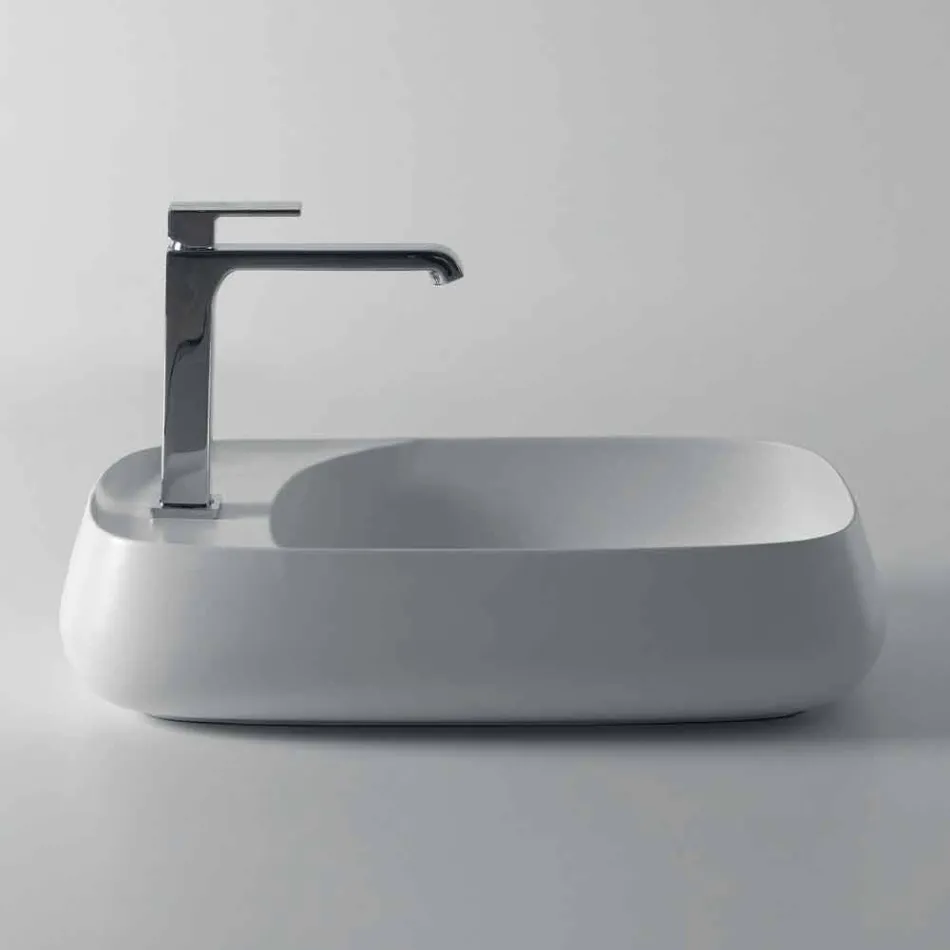 Modern ceramic countertop washbasin L 60cm made in Italy, Gaiola Viadurini