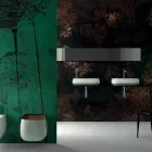 Modern ceramic countertop washbasin L 60cm made in Italy, Gaiola Viadurini