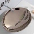 Modern platinum ceramic countertop washbasin produced in Italy