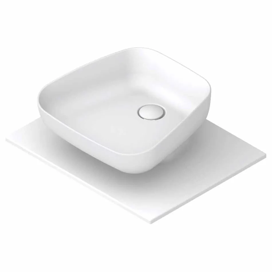 Modern ceramic countertop washbasin made in Italy, Reale Viadurini