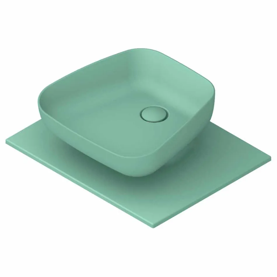 Modern ceramic countertop washbasin made in Italy, Reale Viadurini