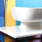 Modern ceramic countertop washbasin made in Italy, Reale Viadurini