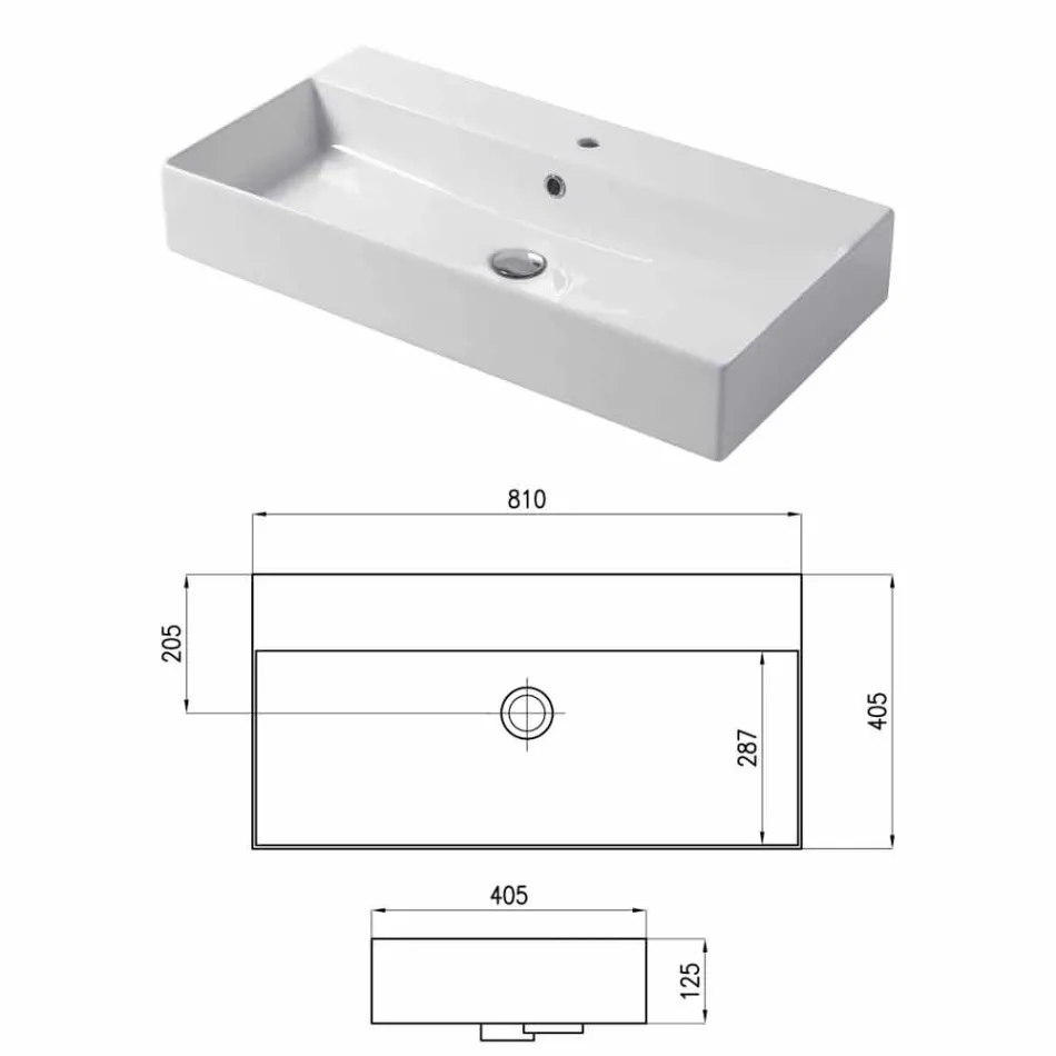 Design Countertop or Wall Wash Basin in Colored Ceramic Leivi Viadurini