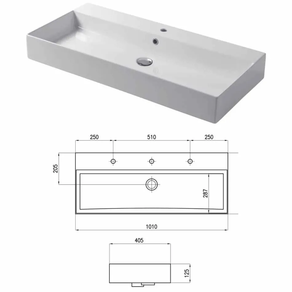 Design Countertop or Wall Wash Basin in Colored Ceramic Leivi Viadurini