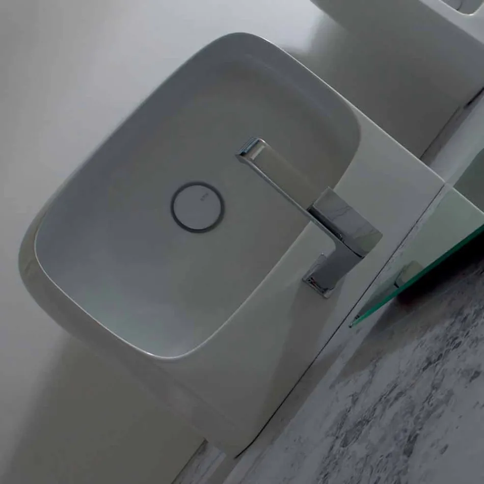Countertop or wall-mounted ceramic washbasin L 75cm made in Italy, Gais Viadurini