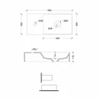 Rectangular Ceramic Counter Top Washbasin Made in Italy - Act Viadurini