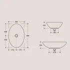 Oval Countertop Washbasin in Glossy Ceramic Made in Italy - Ferry Viadurini