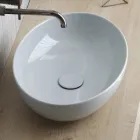 Oval Countertop Washbasin in Glossy Ceramic Made in Italy - Ferry Viadurini