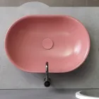 Oval Countertop Washbasin in Matt Ceramic Made in Italy - Nelly Viadurini