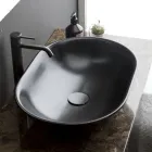 Oval Countertop Washbasin in Matt Ceramic Made in Italy - Nelly Viadurini