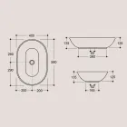 Oval Countertop Washbasin in Matt Ceramic Made in Italy - Nelly Viadurini