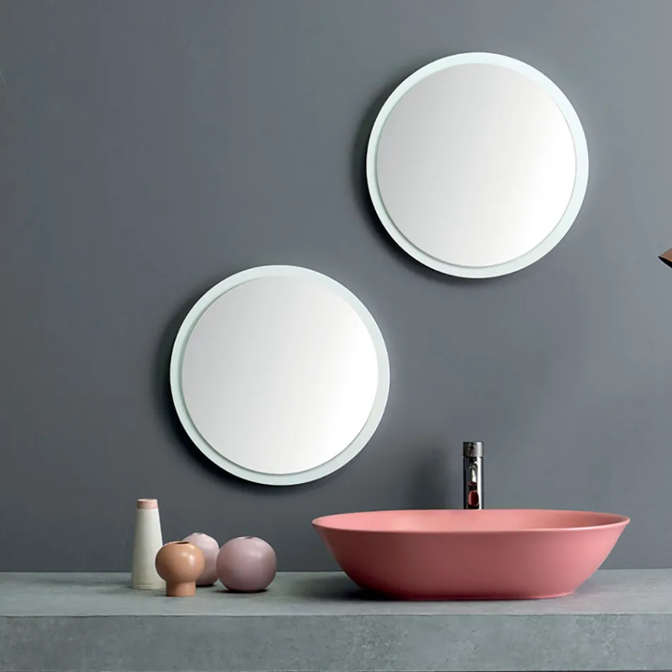 Oval Countertop Washbasin in Matt Ceramic Made in Italy - Nelly Viadurini