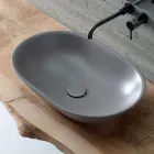 Oval Countertop Washbasin in Matt Ceramic Made in Italy - Nelly Viadurini