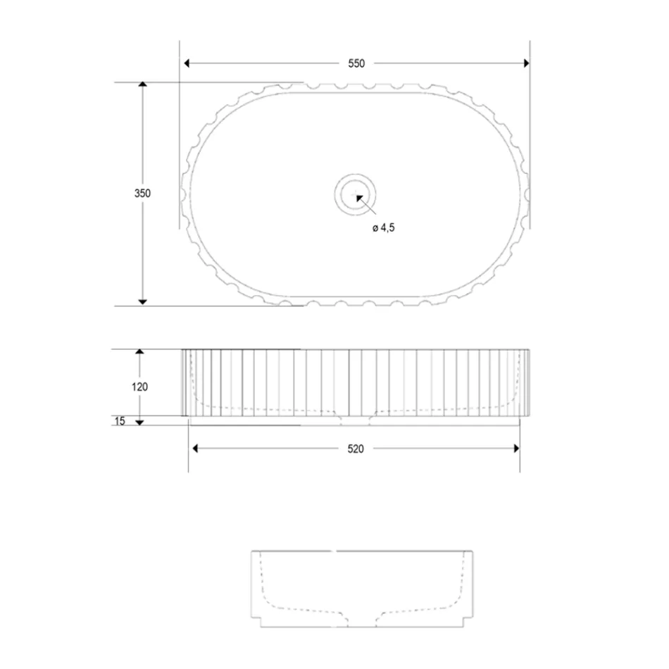 Oval Countertop Washbasin for the Bathroom Made of White Marble - Cunzite Viadurini