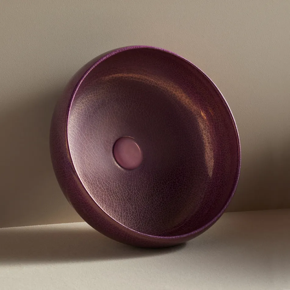 Countertop Bathroom Washbasin Made of Fire Clay Made in Italy - Tallone Viadurini