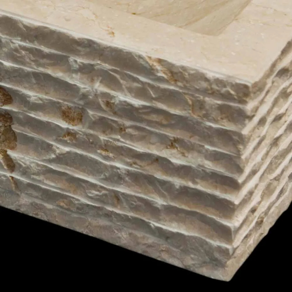 Washbasin single piece of natural stone Hydro White Viadurini