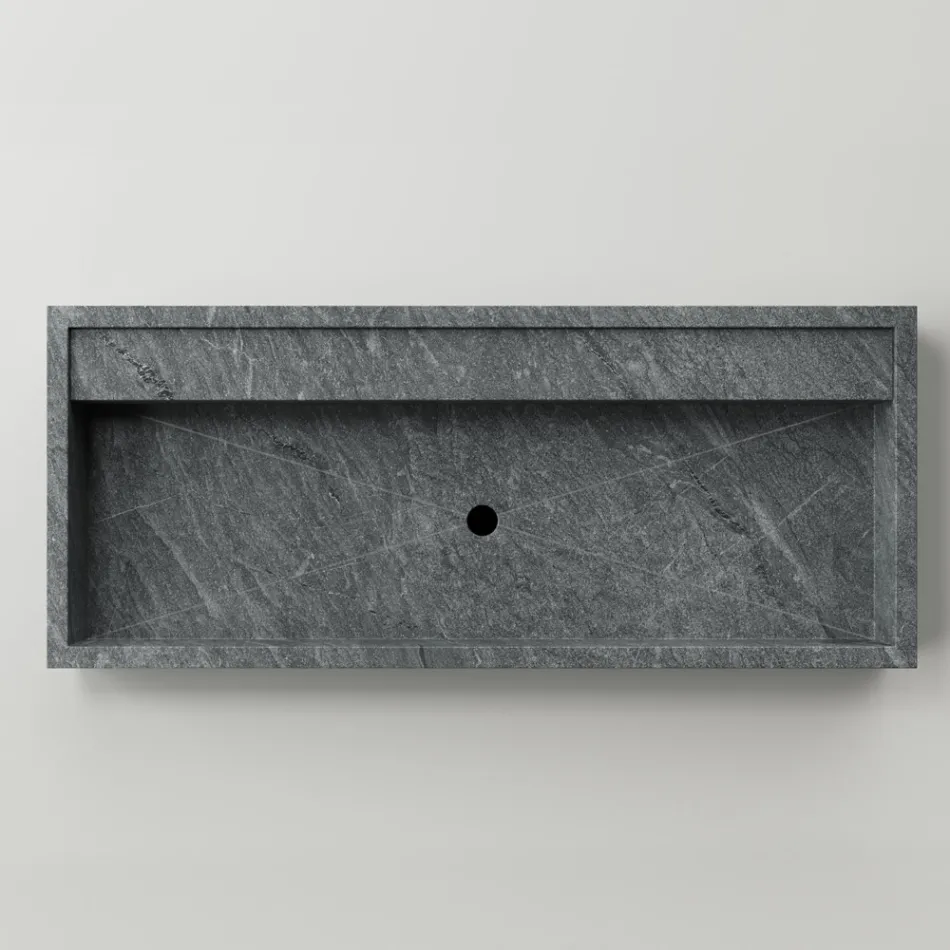 Rectangular Countertop Washbasin in Porcelain Stoneware Made in Italy - Cervia Viadurini
