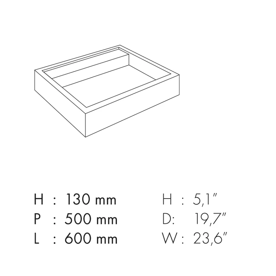 Rectangular Countertop Washbasin in Porcelain Stoneware Made in Italy - Cervia Viadurini
