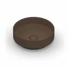 Round modern ceramic countertop washbasin made in Italy, Yoel Viadurini