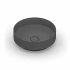 Round modern ceramic countertop washbasin made in Italy, Yoel Viadurini