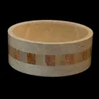 from round washbasin in natural stone Clio White Viadurini