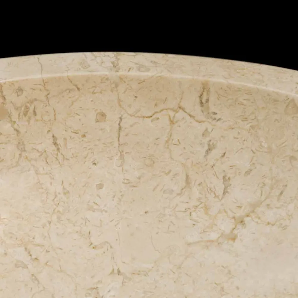from round washbasin in natural stone Job white Viadurini